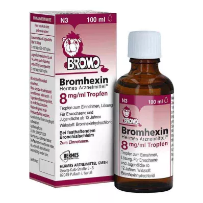 BROMHEXIN Hermes Arzneimittel 8 mg/ml drops, 100 ml BROMHEXIN Hermes Arzneimittel 8 mg/ml drops, 100 ml