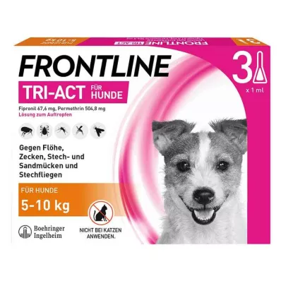 FRONTLINE Tri-Act solution for dripping on dogs 5-10 kg, 3 pcs FRONTLINE Tri-Act solution for dripping on dogs 5-10 kg, 3 pcs