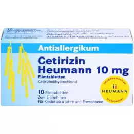 CETIRIZIN Heumann 10 mg film-coated tablets, 10 pcs