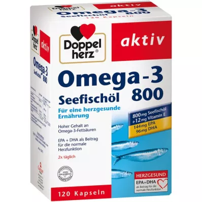 DOPPELHERZ Omega-3 Sea Fish Oil 800 Active Capsules, 120 Capsules