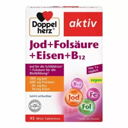 DOPPELHERZ Iodine+folic acid+iron+B12 tablets, 45 pcs