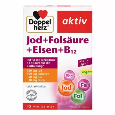 DOPPELHERZ Iodine+folic acid+iron+B12 tablets, 45 pcs DOPPELHERZ Iodine+folic acid+iron+B12 tablets, 45 pcs