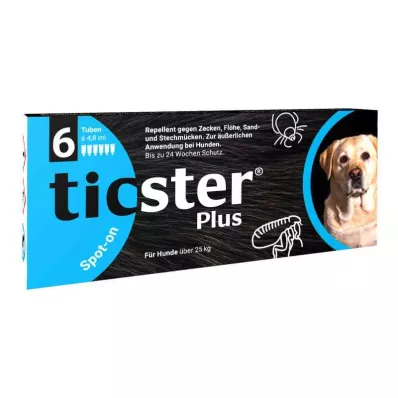 Ticster Plus Spot-on solution for dogs over 25kg (6x4.8 ml)