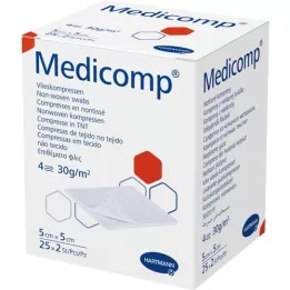 MEDICOMP Fleece comp. sterile 5x5 cm 4ply, 25X2 pcs