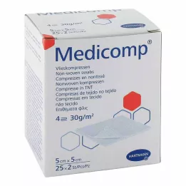 MEDICOMP Fleece comp. sterile 5x5 cm 4ply, 25X2 pcs