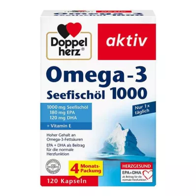 DOPPELHERZ Omega-3 Sea Fish Oil 1000 Capsules, 120 Capsules DOPPELHERZ Omega-3 Sea Fish Oil 1000 Capsules, 120 Capsules