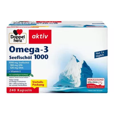 DOPPELHERZ Omega-3 Sea Fish Oil 1000 Capsules, 240 Capsules