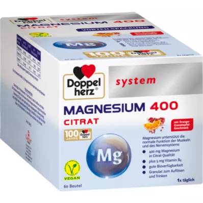 DOPPELHERZ Magnesium 400 Citrate system Granules, 60 pcs