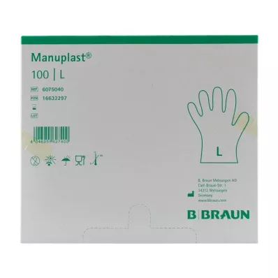 MANUPLAST Disposable gloves PE Size L, 100 pcs MANUPLAST Disposable gloves PE Size L, 100 pcs