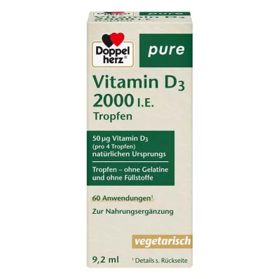 Doppelherz Vitamin D3 2000 IU pure drops, 9.2 ml Doppelherz Vitamin D3 2000 IU pure drops, 9.2 ml