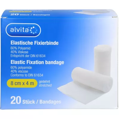 ALVITA Elastic fixation bandage 8 cmx4 m, 20 pcs