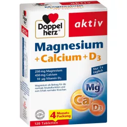 DOPPELHERZ Magnesium+Calcium+D3 Tablets, 120 Capsules