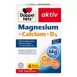 DOPPELHERZ Magnesium+Calcium+D3 Tablets, 120 Capsules