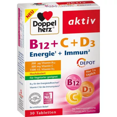 DOPPELHERZ B12+C+D3 Depot active tablets, 30 pcs