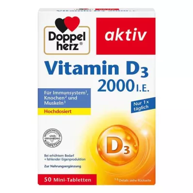 DOPPELHERZ Vitamin D3 2000 I.U. tablets, 50 pcs DOPPELHERZ Vitamin D3 2000 I.U. tablets, 50 pcs