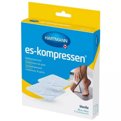ES-KOMPRESSEN sterile 10x10 cm 8ply 17thread, 5X2 pcs