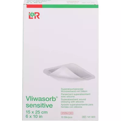 VLIWASORB sensitive 15x25 cm superabsorbent wound dressing, 10 pcs