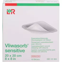 VLIWASORB sensitive 20x20 cm superabsorbent wound dressing, 10 pcs