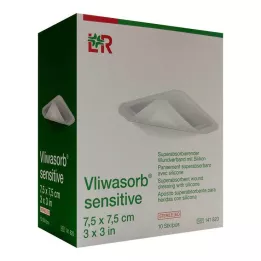 Vliwasorb sensitive 7.5x7.5 cm superabsorb.Wundv., 10 pcs