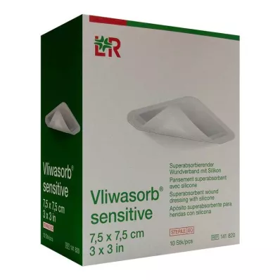 Vliwasorb sensitive 7.5x7.5 cm superabsorb.Wundv., 10 pcs