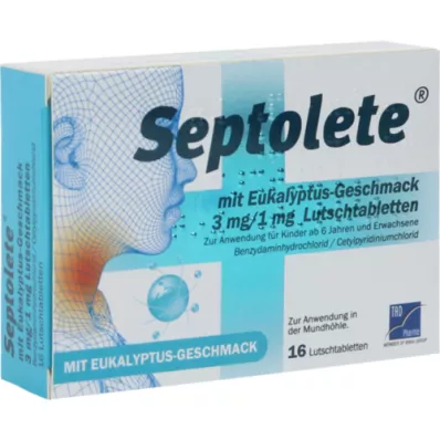 SEPTOLETE with eucalyptus flavour 3mg/1mg Lut.-T., 16 pcs