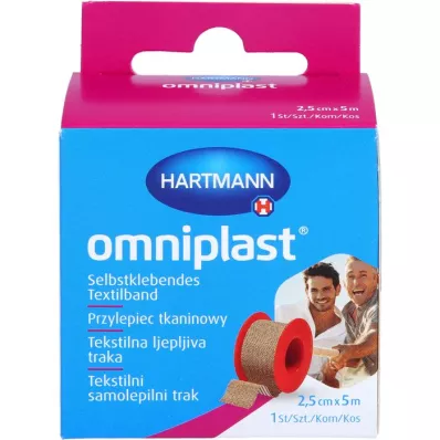 OMNIPLAST Fixation plaster textile thread 2.5 cm x 5 m OTC, 1 pc