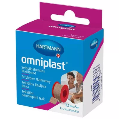 OMNIPLAST Fixation plaster textile thread 2.5 cm x 5 m OTC, 1 pc OMNIPLAST Fixation plaster textile thread 2.5 cm x 5 m OTC, 1 pc