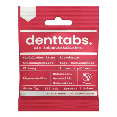 DENTTABS Kids Strawberry without fluoride, 125 pcs DENTTABS Kids Strawberry without fluoride, 125 pcs