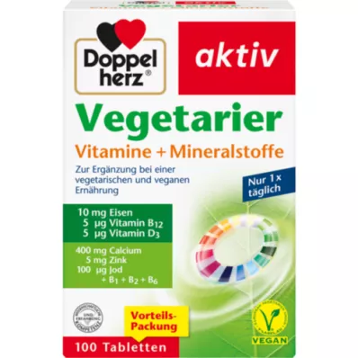 DOPPELHERZ Vegetarian Vitamins+Minerals Active, 100 pcs