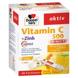 DOPPELHERZ Vitamin C 500+Zinc Depot DIRECT Pellets, 40 pcs