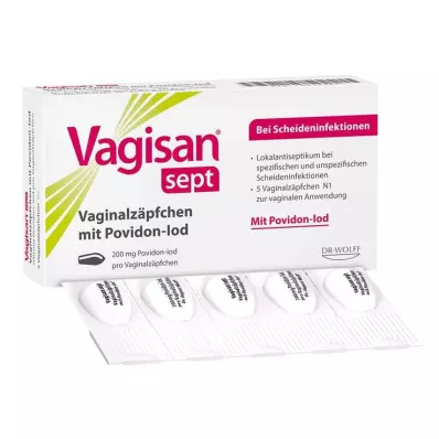 Vagisan sept vaginal suppositories with povidone-iodine, 5 pcs Vagisan sept vaginal suppositories with povidone-iodine, 5 pcs