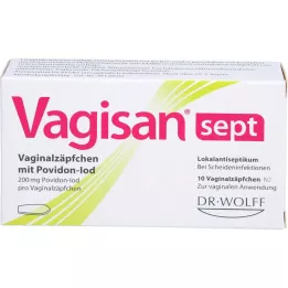 VAGISAN sept vaginal suppositories with povidone-iodine, 10 pcs