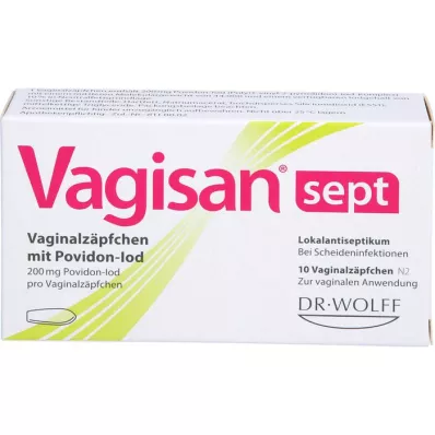 VAGISAN sept vaginal suppositories with povidone-iodine, 10 pcs