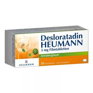 Desloratadine HEUMANN 5 mg film-coated tablets, 20 pcs Desloratadine HEUMANN 5 mg film-coated tablets, 20 pcs