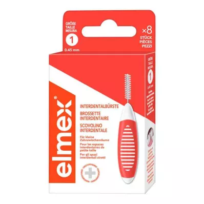 ELMEX Interdental brushes ISO size 1 0.45 mm orange, 8 pcs ELMEX Interdental brushes ISO size 1 0.45 mm orange, 8 pcs