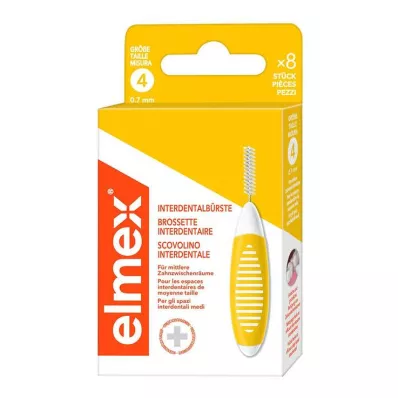 ELMEX Interdental brushes ISO size 4 0.7 mm yellow, 8 pcs