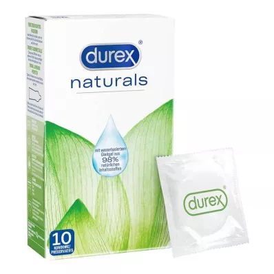Durex naturals condoms with water-based lubricant, 10 pieces Durex naturals condoms with water-based lubricant, 10 pieces