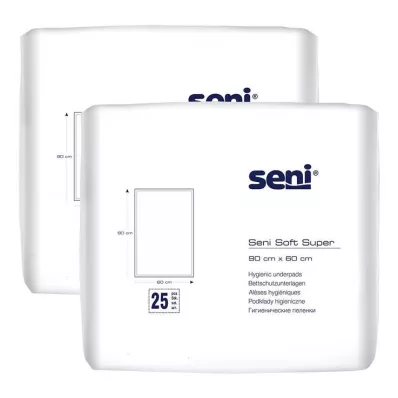 Seni® Soft Super bed protection underlay 90x60 cm, 2x25 pieces Seni® Soft Super bed protection underlay 90x60 cm, 2x25 pieces