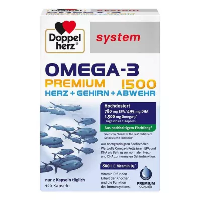 DOPPELHERZ Omega-3 Premium 1500 system Capsules, 120 Capsules DOPPELHERZ Omega-3 Premium 1500 system Capsules, 120 Capsules