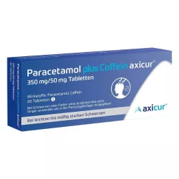 PARACETAMOL plus Caffeine axicur 350 mg/50 mg tbl, 20 pcs