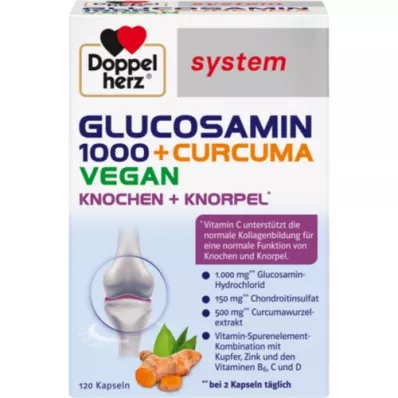 DOPPELHERZ Glucosamine 1000+Curcuma vegan syst.Kps., 120 pcs