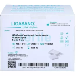 LIGASANO white bandage 1x5x5 cm sterile, 10 pcs