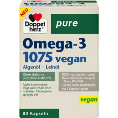 DOPPELHERZ Omega-3 1075 vegan pure capsules, 80 pcs