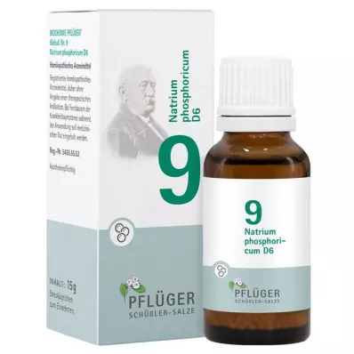 Biochemistry Pflueger 9 Natrum phosphoricum D 6 globules, 15 g Biochemistry Pflueger 9 Natrum phosphoricum D 6 globules, 15 g