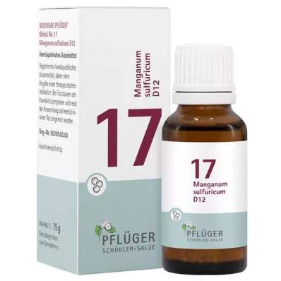 Biochemistry Pflueger 17 Manganum sulfuricum D 12 globules, 15 g Biochemistry Pflueger 17 Manganum sulfuricum D 12 globules, 15 g