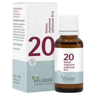 Biochemistry Pflueger 20 Potassium aluminum sulfuricum D 12 globules, 15 g Biochemistry Pflueger 20 Potassium aluminum sulfuricum D 12 globules, 15 g