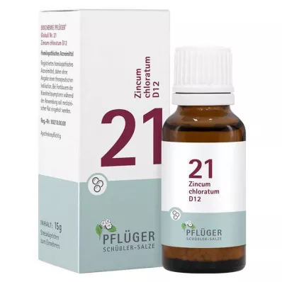 Biochemistry Pflueger 21 Zincum chloratum D 12 globules, 15 g Biochemistry Pflueger 21 Zincum chloratum D 12 globules, 15 g