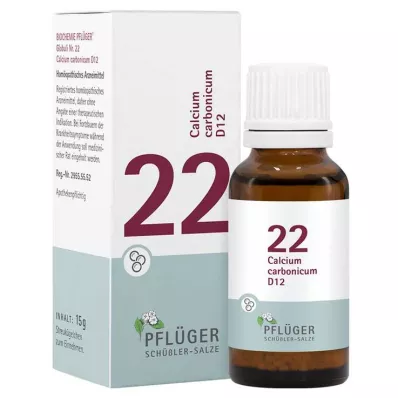Biochemistry Pflueger 22 Calcium carbonicum D 12 globules, 15 g Biochemistry Pflueger 22 Calcium carbonicum D 12 globules, 15 g