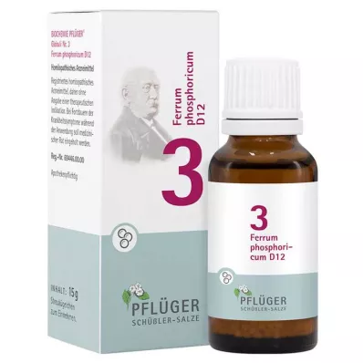 Biochemistry Pflueger 3 Ferrum phosphoricum D 12 globules, 15 g