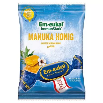 EM Eukal sweets Manuka honey filled with sugar, 75 g
